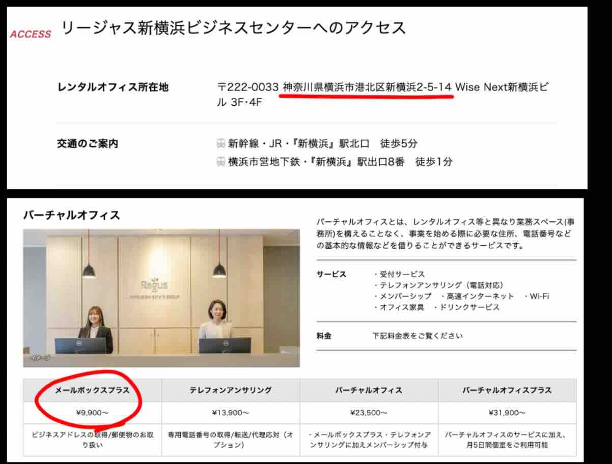 サラコレという競馬予想サイトの住所検索結果